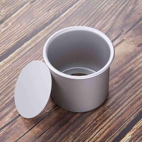 Round Hollow Chiffon Cake Pan for Mold, 4 6 8 Inch Aluminum Alloy Bakeware with Non-Stick Coating, 0.8mm Thickened Heat-Resistant for Even Baking, Silver in Saudi Arabia