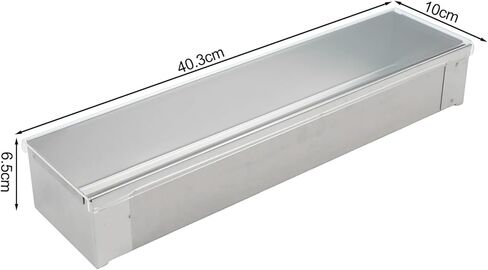 Cheesecake Baking Tray, Stainless Steel Long Cake Pan for Elegant Desserts, 40.3 x 10 x 6.5 cm, Silver, Compatible with Oven and Cooling Rack, 1-Pack in Kuwait