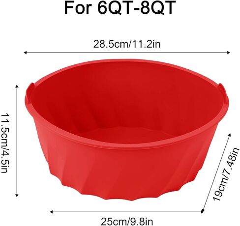 Reusable Silicone Slow Cooker Liner for 6-8 Quart Oval Crock Pot, 28.5 x 21.5 x 13 cm, Dishwasher Safe, Microwave Oven Air Fryer Refrigerator Compatible, Black in Kuwait