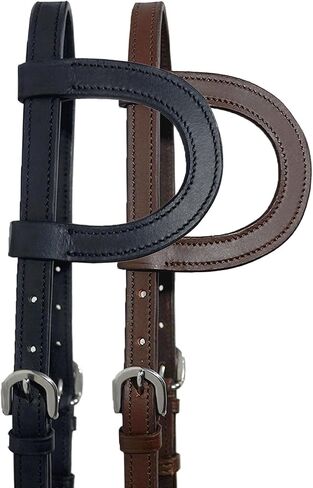 SIE Slip Ear Leather Horse Sliding One Ear Headstall 5/8 Inch Black and Brown Adjustable in Kuwait