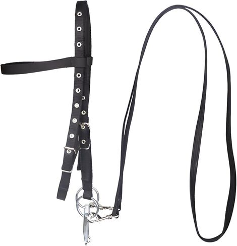 Varku Horse Bridle, Large Size, Black Nylon, Adjustable Headstall, Long-Lasting Heavy Duty Double Buckle, Comfortable Fit, Secure Stitching, Tool-Free Bit Change for Horses Over 4.27 Feet Tall in Kuwait