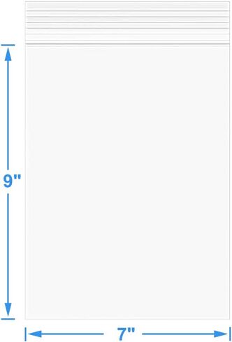 7 x 9 inches Thick 5 Mil Clear Zip Plastic Bags Lock Reclosable Poly Bag Seal Storage Bags With Zipper for Cards Envelopes Snacks Heavy-Duty 20Pack in Kuwait