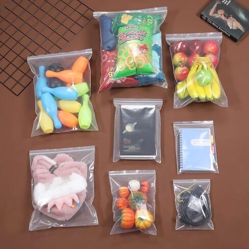 7 x 9 inches Thick 5 Mil Clear Zip Plastic Bags Lock Reclosable Poly Bag Seal Storage Bags With Zipper for Cards Envelopes Snacks Heavy-Duty 20Pack in Kuwait