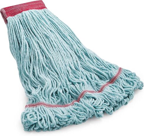 Professional Looped-End Wet Mop Head, Large, Recycled PET, 5" Headband, Blue in Kuwait