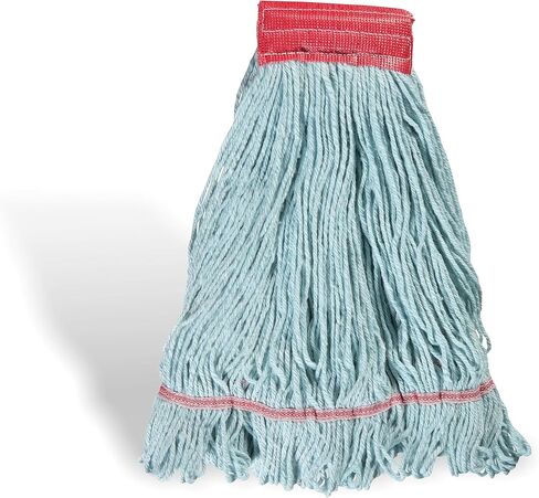 Professional Looped-End Wet Mop Head, Large, Recycled PET, 5" Headband, Blue in Kuwait