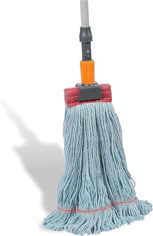 Professional Looped-End Wet Mop Head, Large, Recycled PET, 5" Headband, Blue in Kuwait