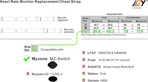 حزام الصدر لمراقبة معدل ضربات القلب من Rich Green Valley متوافق فقط مع حزام استبدال Myzone MZ-Switch anf Max باللون الأحمر الكبير in Kuwait
