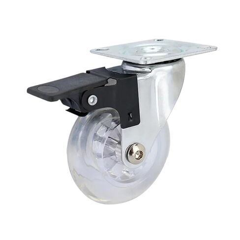 4Pcs 2 Inch M8x15mm Casters Office Chair Caster Wheel Clear Swivel Casters with Brake for Sofa Chair Cabinet(Function,2 inch) in Saudi Arabia