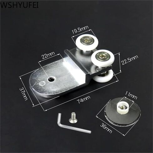 2 pcs/Set Glass Sliding Door Roller Rail Slide 4 Wheels Home Door Hanging Wheel Hanging Rail Pulley Bathroom Home Hardware in Saudi Arabia