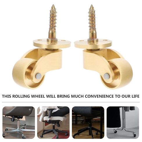 Casters Furniture Wheels Caster Brass Wheel Universal Rotation Stem Sofa Duty Heavy 360 Degree Trunk Box Swivel Chair Screw in Saudi Arabia