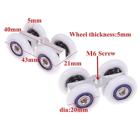 1Pair Sliding Door Rollers 4 Wheels Hanging Home Door Accessories Hardware in Saudi Arabia