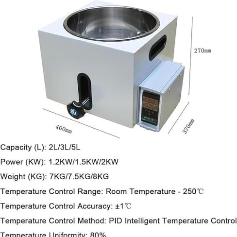 2/3/5L Digital Water Bath, Stainless Steel Lab Heater, 110V-220V, Precise Temperature Control, LED Display, 2KW for Chemistry Experiments & Research in Kuwait