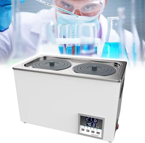 Digital Lab Water Bath, Electric Heating Device with 1/2/4/6/8 Holes, Stainless Steel Liner, Anti-Dry Burning, Ideal for Laboratory Experiments in Kuwait