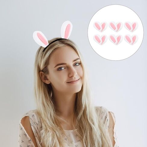 EXCEART Mini Bunny Ears Rabbit Ear Headwear 20pcs DIY Crafts for Hair Clips Headband Hair Ties Scrapbooking DIY Craft Christmas Party Supplies in Kuwait