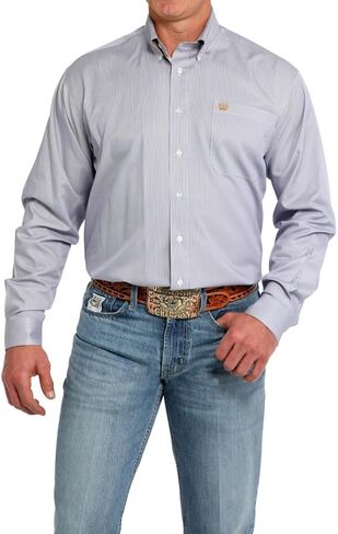 قميص Buttondown Western للرجال للرجال - شريط أرجواني in Kuwait