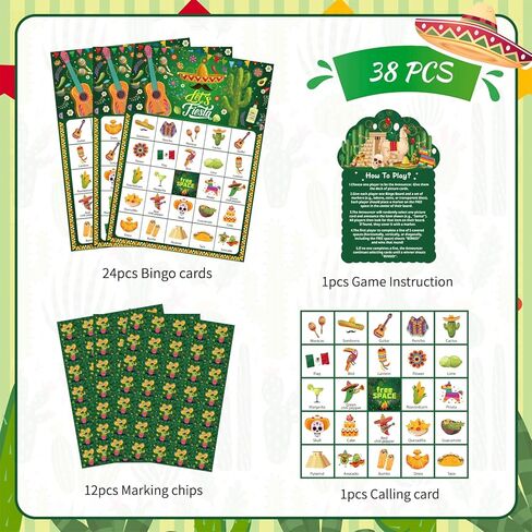 Mexico Bingo Game Cards for Cinco De Mayo Decorations, 38pcs Fiesta Bingo Games Cinco de Mayo Bingo Game Cards for Mexican Fiesta Party Decorations in Saudi Arabia