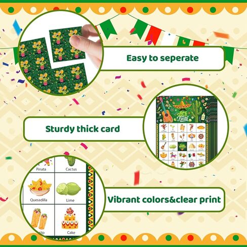 Mexico Bingo Game Cards for Cinco De Mayo Decorations, 38pcs Fiesta Bingo Games Cinco de Mayo Bingo Game Cards for Mexican Fiesta Party Decorations in Saudi Arabia