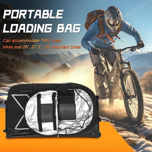 Bike Travel Bag With Wheels for 26/27.5/29in MTB & 700C Road Road Bike Travel Case Waterproof Oversized Capacity Bikes Box Lightweight MTB Travel Bags in Kuwait