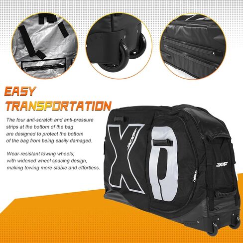 Nylon 900D Soft Bike Transport Case With Wheels for 26/27.5/29in MTB & 700C Road Mountain Bike Cycling Carry Case Waterproof Wheel Protection Tubes & Zippers in Kuwait