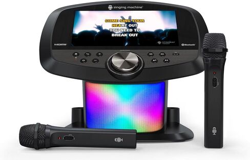 Singing Machine Wi-Fi Karaoke Hub with 10.1" LCD touchscreen display, 2 Wireless Microphones, Black in Kuwait