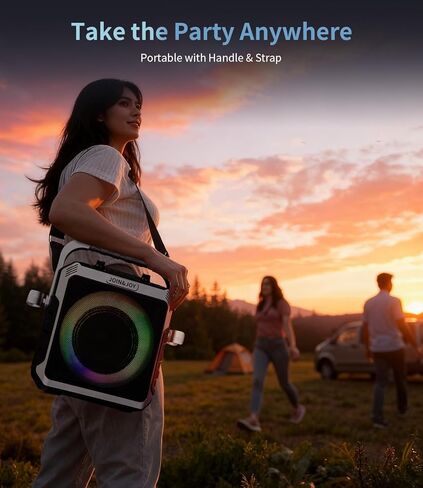 جهاز كاريوكي محمول، مع ميكروفونات لاسلكية، مكبر صوت بلوتوث للحفلات مع مصابيح LED، مضخم صوت عالي، USB/AUX، مكبر صوت كاريوكي خارجي للبالغين والأطفال، المنزل والحفلات in Kuwait
