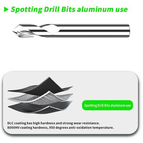 Carbide Spotting Drill Bits 90 Degrees Rust-Proof Coating for Aluminum. (D4*100) in Kuwait