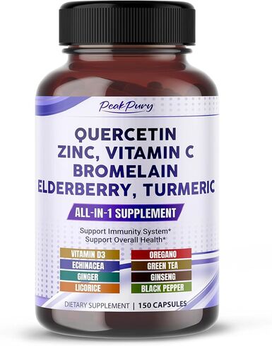 Quercetin Elderberry Turmeric Vitamin C Zinc - Immunity Support - Made in USA in Kuwait