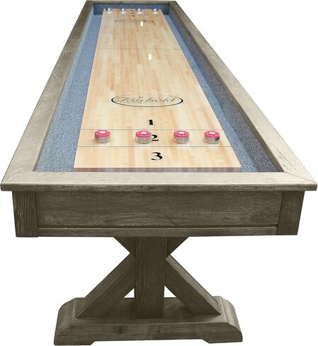 Playcraft Brazos River 14' Weathered Gray Pro-Style Shuffleboard Table in Kuwait