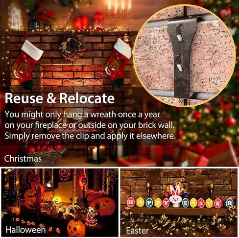 مشابك خطاف من الطوب (12 قطعة) للتعليق في الهواء الطلق، شماعات من الطوب تناسب الحجم القياسي من الطوب من 2-1/4 بوصة إلى 2-3/8 بوصة في الارتفاع، مشابك جدارية شديدة التحمل من الطوب للتعليق بدون حفر أو أظافر in Kuwait