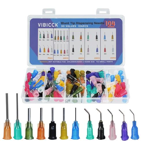 30values 104 Pieces Glue Dispensing nozzles Blunt-Nosed Needle Glue applicator, Used for applying Industrial Liquids, adhesives, Inks, perfumes, Lip glosses.0.5 inches in Kuwait