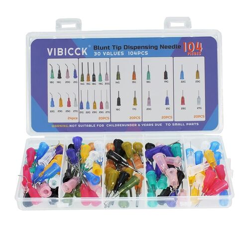 30values 104 Pieces Glue Dispensing nozzles Blunt-Nosed Needle Glue applicator, Used for applying Industrial Liquids, adhesives, Inks, perfumes, Lip glosses.0.5 inches in Kuwait