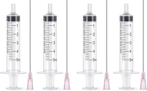 5ML Plastic Perfume Syringes Extractor Decanter Kit, 4Pcs Refillable Perfume Refill Tool with Blunt-tip Stainless Needle Tip for Ink Pen Printer Filling Dispensing Measuring in Saudi Arabia