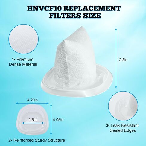 مرشحات بديلة HNVCF10 للمكانس اليدوية Dustbuster من بلاك اند ديكر HNVC215B10، HNVC115B22، HNV215B12، HNVC215BW52، HNVC115J06، HNVC115J22، HNVC115JB06، HNVC220BCZ01، HNVC220BCP07، 6 عبوات in Saudi Arabia