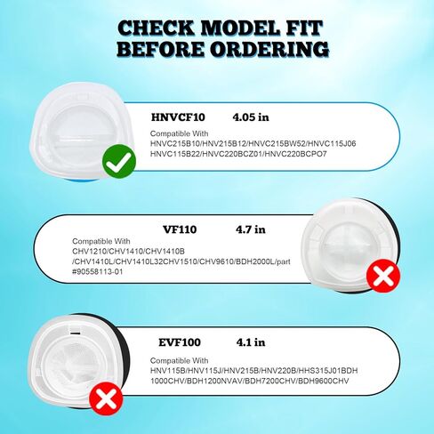 مرشحات بديلة HNVCF10 للمكانس اليدوية Dustbuster من بلاك اند ديكر HNVC215B10، HNVC115B22، HNV215B12، HNVC215BW52، HNVC115J06، HNVC115J22، HNVC115JB06، HNVC220BCZ01، HNVC220BCP07، 6 عبوات in Saudi Arabia