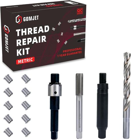 M10X1.0 Metric Thread Repair Kit, with M10X1.0X12.7MM Stainless Steel Insert Qty 10 in Saudi Arabia