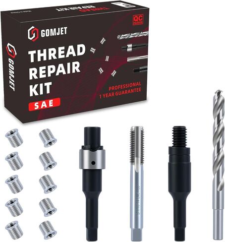 M10X1.0 Metric Thread Repair Kit, with M10X1.0X12.7MM Stainless Steel Insert Qty 10 in Saudi Arabia