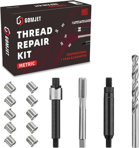 M10X1.0 Metric Thread Repair Kit, with M10X1.0X12.7MM Stainless Steel Insert Qty 10 in Saudi Arabia