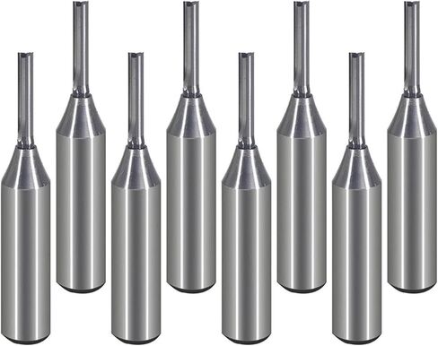 10 قطع من لقم التوجيه المستقيمة من الكربيد الصلب 12.7 ملم عرقوب TCT 2 المزامير فتحة مستقيمة قاطعة المطحنة من الكربيد نهاية مطحنة النقش لقم التوجيه (12.7x4x20x72L) in Kuwait