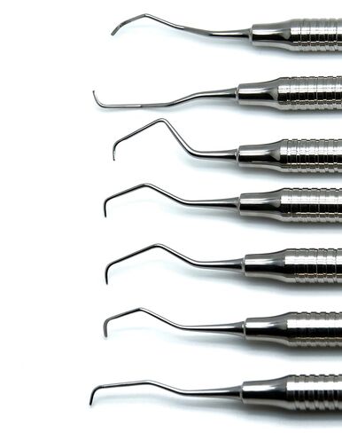 Gracey Curettes 1/2-13/14 Hollow Handle Double Ended Periodontal Dental Instruments Set of 7 in Saudi Arabia