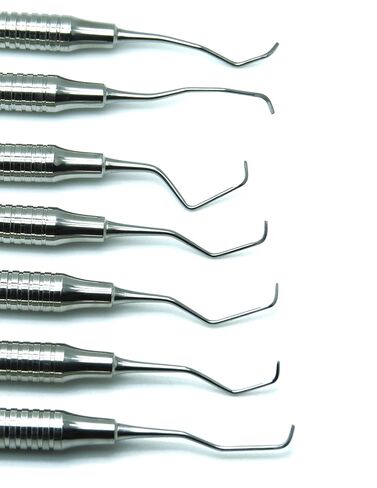 Gracey Curettes 1/2-13/14 Hollow Handle Double Ended Periodontal Dental Instruments Set of 7 in Saudi Arabia