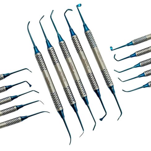 Pack of 5 Dental Implant Sinus Lift Scaler Instruments Double-Ended, Blue Color, Lightweight German Stainless Steel in Saudi Arabia