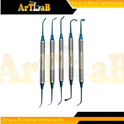 Pack of 5 Dental Implant Sinus Lift Scaler Instruments Double-Ended, Blue Color, Lightweight German Stainless Steel in Saudi Arabia