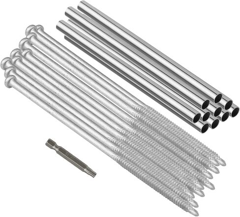 Xadnitu 10 Pieces 7" Gutter Screws with Stainless Steel Ferrules and Driving Tool for Eave Gutters Fastening, Fixing, Replacing or Gutter Guards Sagging Solution in Kuwait