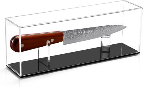 Tebery Acrylic Knife Display Case, Clear Military Pocket Knife Storage Box Stand, Knife Collection Showcase Stand with Removable Cover, Knife Case Holder for Home Decor in Saudi Arabia