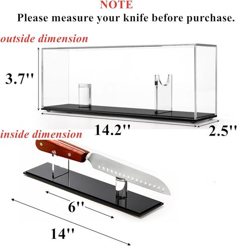 Tebery Acrylic Knife Display Case, Clear Military Pocket Knife Storage Box Stand, Knife Collection Showcase Stand with Removable Cover, Knife Case Holder for Home Decor in Saudi Arabia