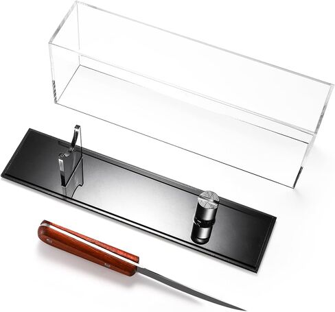 Tebery Acrylic Knife Display Case, Clear Military Pocket Knife Storage Box Stand, Knife Collection Showcase Stand with Removable Cover, Knife Case Holder for Home Decor in Saudi Arabia