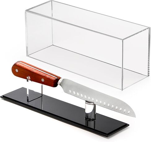 Tebery Acrylic Knife Display Case, Clear Military Pocket Knife Storage Box Stand, Knife Collection Showcase Stand with Removable Cover, Knife Case Holder for Home Decor in Saudi Arabia