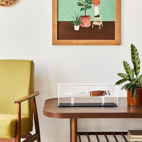 Tebery Acrylic Knife Display Case, Clear Military Pocket Knife Storage Box Stand, Knife Collection Showcase Stand with Removable Cover, Knife Case Holder for Home Decor in Saudi Arabia