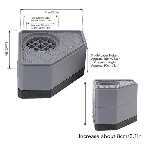 وسادات مضادة للاهتزاز للغسالة، 4 قطع وسادات مضادة للانزلاق، قاعدة غسالة مقاومة للضوضاء، مقاومة للصدمات 3.1 بوصة، مثبت غسالة ومجفف عالمي يدعم القدم لوقف الحركة أثناء المشي in Kuwait
