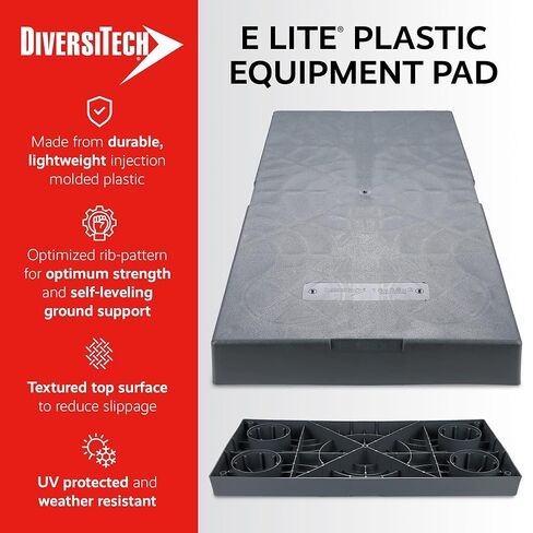 Diversitech E Lite Plastic Equipment Pad for HVAC Systems, 36" x 36" x 2", Gray (EL3636-2) in Kuwait